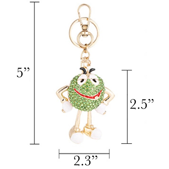 Whimsical Pink Crystal M&M Character Keychain Charm - Picture 16 of 16